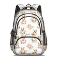 thumbnail image 2 of Corgi and Rose White Pattern Backpack for School, Cute School Bag with Adjustable Shoulder Straps and Padded Back, 16.9"x12.6"x5.9", 2 of 5