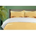 thumbnail image 4 of Ambesonne Tropical Duvet Cover Set, Retro Seaside Palm Trees, 2-Calking, Mustard Redbrown, 4 of 7