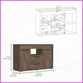 thumbnail image 4 of Dark Walnut Coffee Table with Two Drawers & Double Doors - 49.5'' Top, Space-Saving Storage for Living Room, 4 of 7