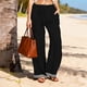 thumbnail image 2 of Pantalones Anchos Sueltos para las Mujeres Pantalones Rectos Sueltos Elásticos de Raya Casual con Bolsillo, 2 of 9