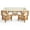Teak/Beige, variant on GDF Studio Cascada Outdoor Acacia Wood 11 Seater Sectional Sofa and Club Chair Chat Set with Cushions, Teak and Beige