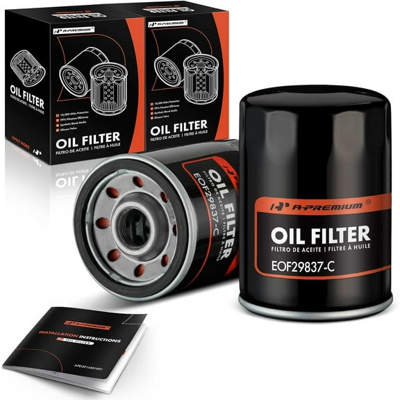 A-Premium 2-PC 10K Miles Protection Spin On Oil Filter Compatible with Chevy Malibu, Impala, Colorado, Suburban 1500/2500 & Buick LaCrosse & Cadillac & GMC & Hummer & Isuzu & Pontiac & Saab & Saturn