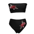 thumbnail image 3 of DPTALR Women Swimwear Embroidered Rose High Waist Bikini Set Bathing Suit, 3 of 3