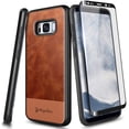 thumbnail image 1 of Nagebee Case for Samsung Galaxy S8 Plus with Screen Protector (Full Coverage Soft Film), Premium Cowhide Leather Hybrid Defender Protective Shockproof Rugged Durable Phone Cover, 1 of 6