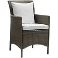 thumbnail image 2 of Modway Conduit Outdoor Patio Wicker Rattan Dining Armchair Set of 4 in Brown White, 2 of 3