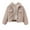 Khaki, variant on Zpanxa Girls Faux Fur Collar Sherpa Jacket Winter Oversized Lapel Long Sleeve Cozy Warm Outerwear Coat for Kids 4-14 Years