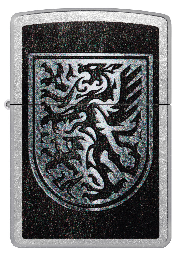 Pro-Cut ZIP-48730 2024 Zippo Dragon Shield Design Street Chrome Lighter