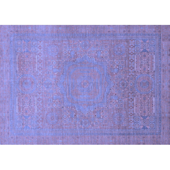 Ahgly Company Indoor Rectangle Abstract Blue Modern Area Rugs, 8' x 12'