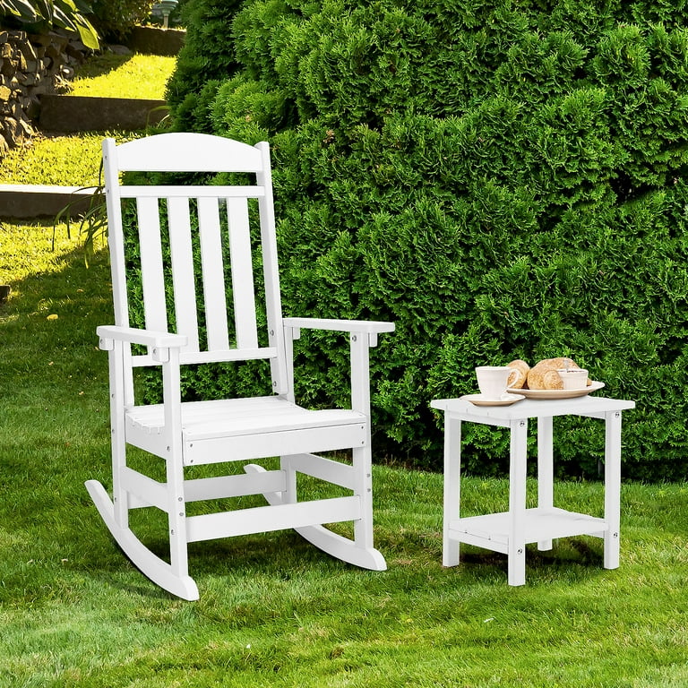 Polywood white outdoor rocking chair deals