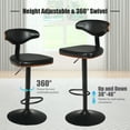 thumbnail image 6 of Gymax Set of 2 Bentwood Barstool Height Adjustable Swivel Bar Stool Upholstered Black, 6 of 10
