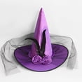 thumbnail image 2 of Odeerbi Kids Boys Girls Halloween Witch Hat Rose Tulle Wide Brim Pointed Tall Hat Party Dress Up Accessory, 2 of 4