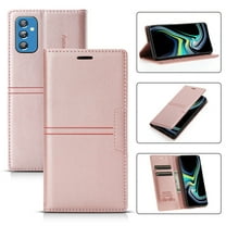 for Samsung Galaxy A14 5G Case Wallet, Premium PU Leather Case Galaxy A14 5G Cell Phone Cover, with Magnetic Closure Kickstand Card Holder, TPU Bumper Flip Wallet Case, Rosegold