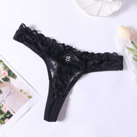 

Medcursor Cotton For Panties Thong Waist Through Lace Hollow Low Women Lace Out