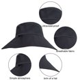 thumbnail image 3 of Sombrero de ala ancha para el sol para hombres y mujeres - Sombreros de playa para mujeres, 3 of 5