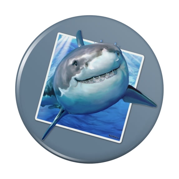 Shark Selfie Picture Great White Kitchen Refrigerator Locker Button Magnet