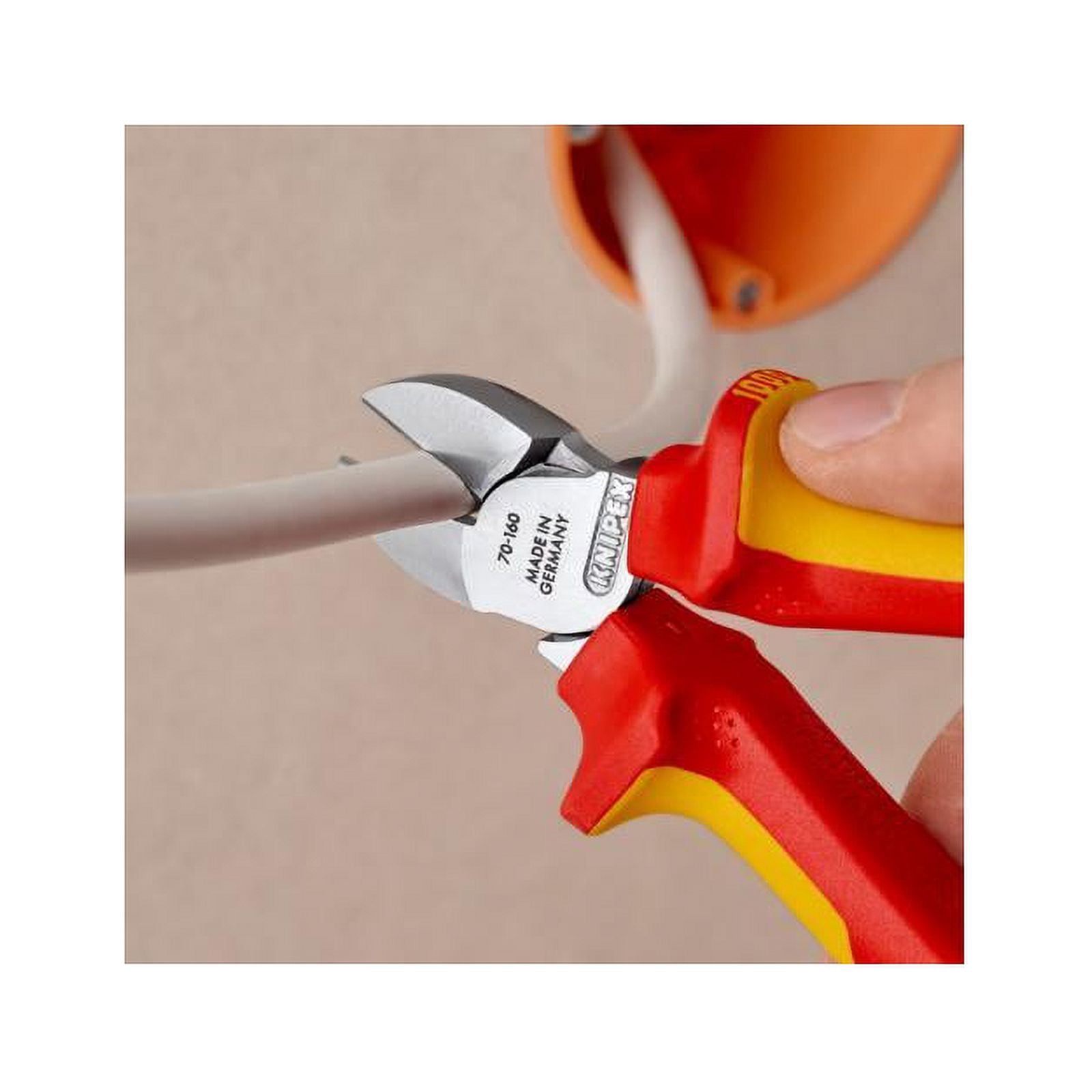 Knipex 70 06 160 T Diagonal Cutters-1000V Insulated-Tethered Attachment
