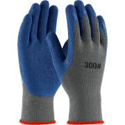 12 Pairs Latex Dipped Work Gloves, Heavy Duty Comfortable Non Slip Cotton General Purpose, One Size Bulk Wholesale (One Size, Gray/Blue Latex Dipped Gloves)
