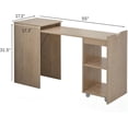 thumbnail image 3 of Fohfurniture Escritorio Plegable de Madera Expandible con Estante De Almacenamiento Marrón, Mesa de Escritura de Mediados de Siglo para Oficina en casa Plegable Que Ahorra Espacio., 3 of 10
