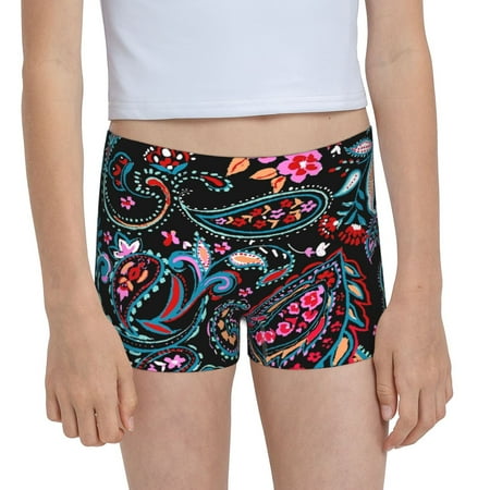 Pofeuu Paisley Print Soft Cotton Girls Boyshort panties Toddler Underwear-Large