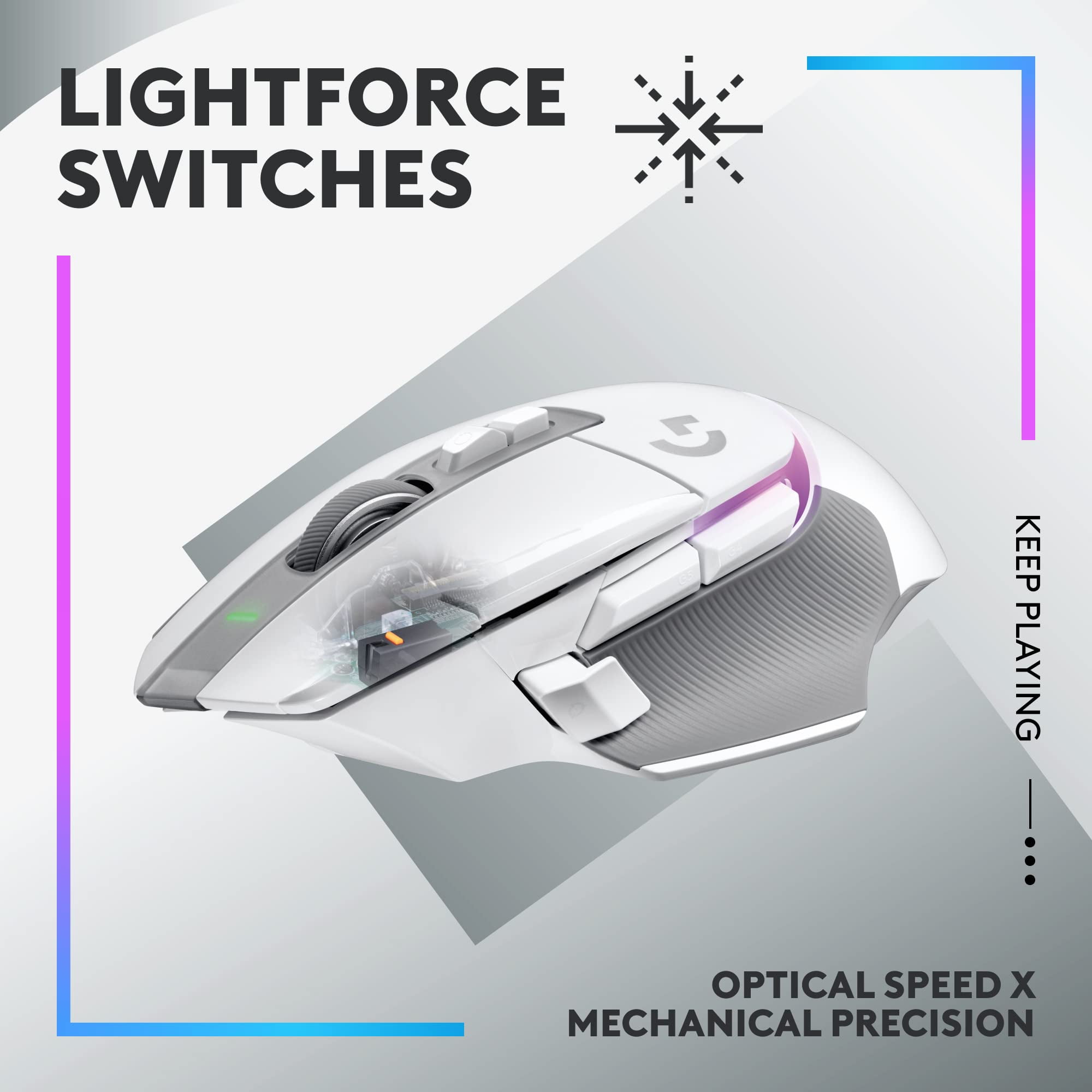 Restored Logitech G502 X Plus Lightspeed Wireless Optical Mouse - White (Refurbished)
