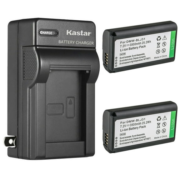 Kastar 2-Pack Battery and AC Wall Charger Replacement for Panasonic DMW-BLJ31, DMW-BLJ31e Battery, Panasonic LUMIX S1, LUMIX S1R, LUMIX S1H, DMW-BGS1R Cameras