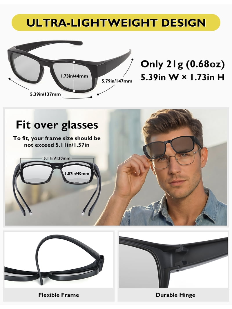 Polarized Fit Over Glasses Sunglasses TR90 Frame UV400 Polarized Fit Over Glasses Sunglasses, TR90 Frame, UV400  main image 4