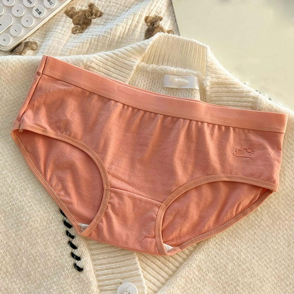 Sunvit-Panties Juniors Cotton Bikini Briefs - Red, Size M - Comfortable, Breathable, Embroidered Daily Wear Underwear for Sensitive Skin