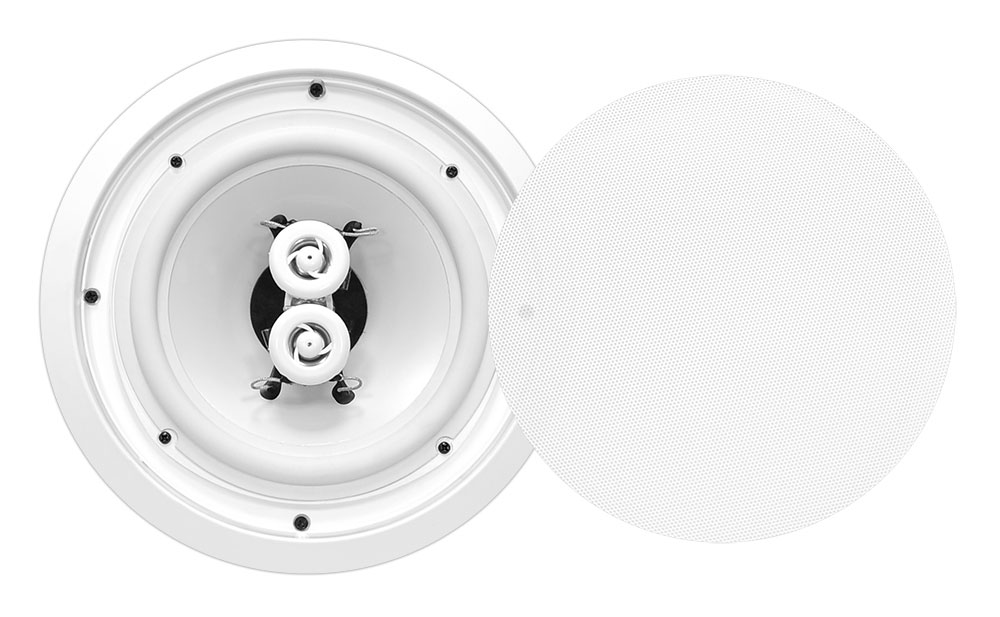 Pyle PWRC82 8" Flush Mount 400-Watt Waterproof Speakers, Kitchen, Bathroom, Patio, White - image 2 of 4