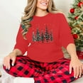 thumbnail image 6 of Women's Christmas Sweatshirts Casual Crew Neck Blouses Top Xmas Holiday Winter Sweater Fashion Christmas Printed Long Sleeve Shirts Pullover, 6 of 8