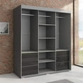 thumbnail image 5 of Monaco 3 Door Modern 71" Wardrobe with Mirror, 5 of 6