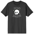thumbnail image 1 of Halloween Cartoon Skull Dead Inside Men's Charcoal Graphic Tee-Small, 1 of 4