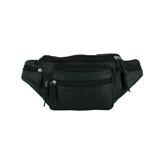 Leather Impressions Leather Fanny Waist Pack With Multiple Pockets