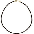 thumbnail image 2 of 14k Yellow Gold Brwn Braided Leather Cord Necklace 18 In - 1.4 Grams, 2 of 2
