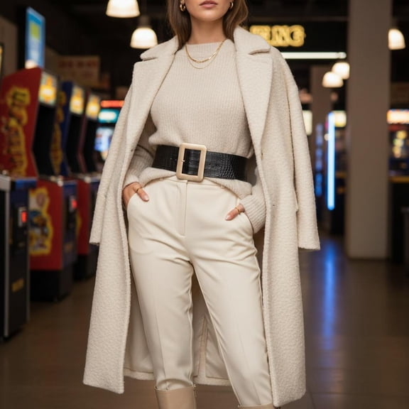 Women’s Wide Black Faux Crocodile Leather Waist Belt – Gold Rectangle Buckle Adjustable Waistband Statement Fashion Belt S/M WB39