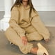 thumbnail image 4 of Conjunto de sudadera con capucha para mujer con bolsillos holgados jersey pantalones superiores traje de vacaciones, 4 of 9