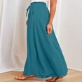 thumbnail image 7 of LYMAYTER Women Wide Leg Pants Summer Casual Long Pants for S-2XL Elastic Waist High Waisted Trousers, 7 of 7