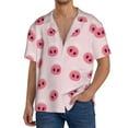thumbnail image 3 of KLL Cute Pig Nose Print Men's Shirt Short Sleeve Button Down Summer Cuba Beach Shirts- XX-Large, 3 of 7