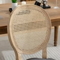 thumbnail image 6 of 2-Piece Dining Chair Set with Wood Legs, French Chair with Rattan Backrest, Wood-Framed Chair with Density Foam, Steel Spring inner, Load Capacity 300LBS, Gray, 6 of 9