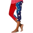 thumbnail image 2 of Womens Independence Day Leggings Womens Capri Leggings Yoga Pants Women Capris Pants for Women Summer High Waisted Printing Capris Matching Slim Fitting Yoga Gym Pants, 2 of 5