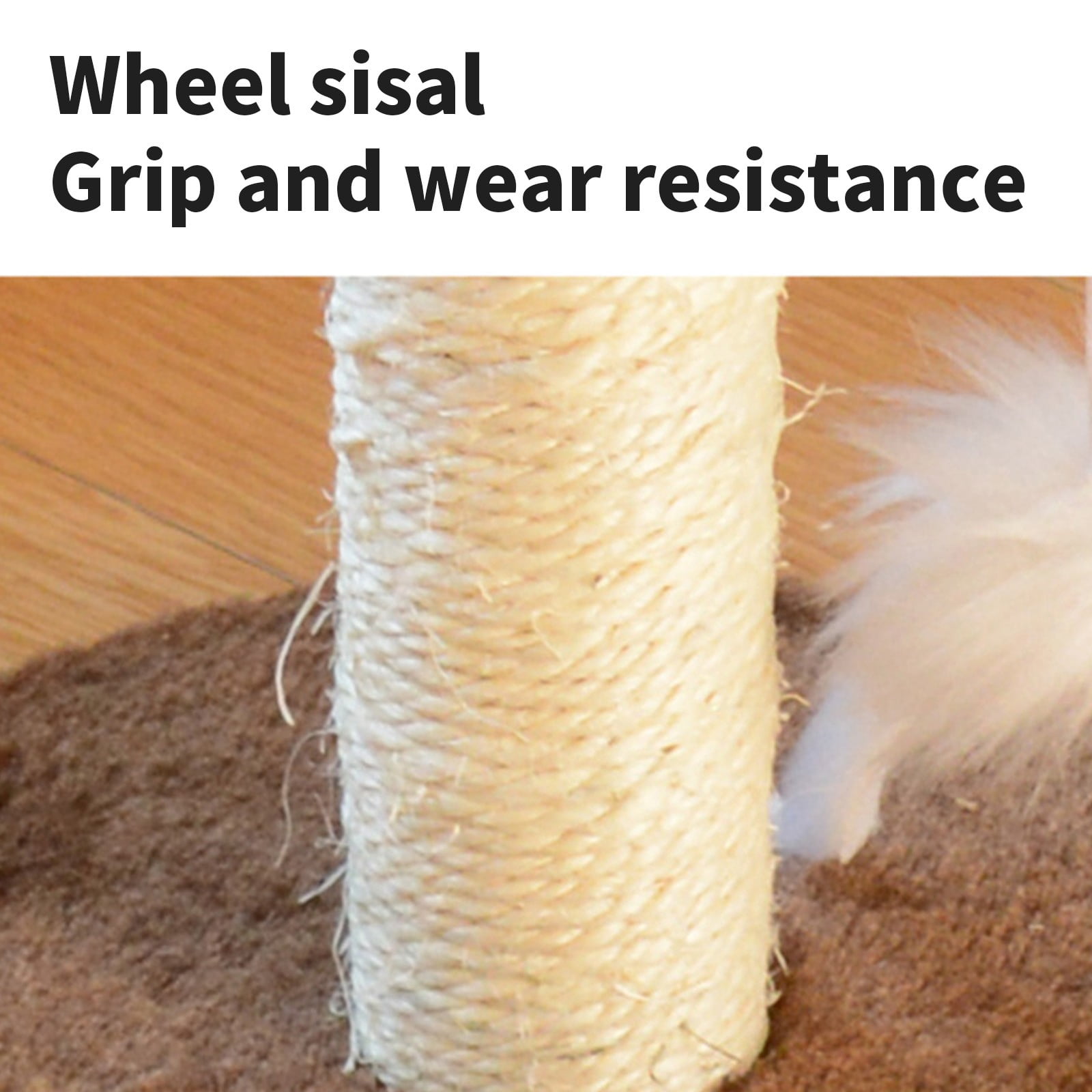 Sisal Cat Scratching Post for Indoor Cats and Kittens with Sisal Scratcher Poles, Post Cats Climbing Frame Cats Tree Small Cats Toy Cats Jumping Terrace Corpuscle Board
