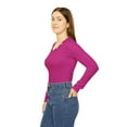 thumbnail image 6 of Women's Long Sleeve V-neck Shirt (Plum Crazy) *Dark Pink, 6 of 8