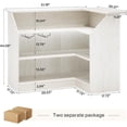 thumbnail image 2 of Tribesigns 3-Tier Bar Cabinet, L-Shaped Corner Home Bar Unit with Stemware Racks, Living Room, White, 2 of 8