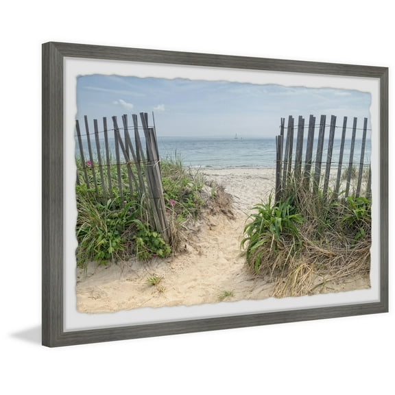 Beach Scene Framed PrintCoastal Wall ArtOcean Landscape PaintingHome Decor Picture