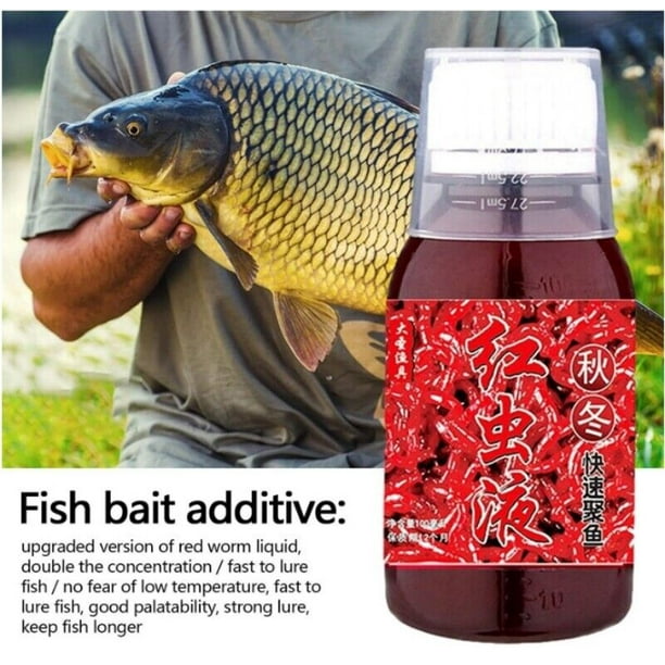 YIWUMI 100ml Red Worm Liquid Bait Fish Scent ，Additive Strong Fishing Lure  