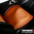 thumbnail image 5 of Ikon Motorsports Seat Cover Cushions Compatible With 2017-2023 Tesla Model 3, V2 Style Orange Suede Leather 1st 2nd Row 5-Seat Seat Cover Cushion Protectors, 5 of 9