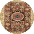 thumbnail image 1 of Ahgly Company Tapis Rond Abstrait Rouge Brique, 7 Pieds Rond, 1 of 6