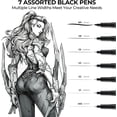 thumbnail image 3 of Bolígrafos de dibujo Fineliner Ohuhu, 18 paquetes, 11 colores y 7 negros, 3 of 9