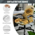 thumbnail image 6 of HELLHERO Sunflower Print Office Chair Cover, Universal Dustproof Desk Chair Slipcover, Decorative Gaming Chairs Seat Covers, Easy Install, Yellow, 6 of 7