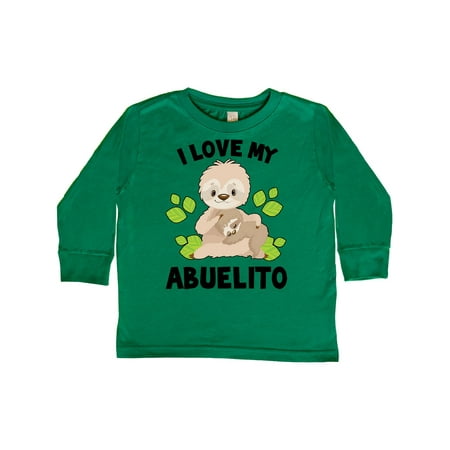 

Inktastic Cute Sloth I Love My Abuelito with Green Leaves Gift Toddler Boy or Toddler Girl Long Sleeve T-Shirt