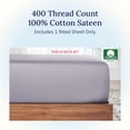 thumbnail image 2 of King Size Fitted Sheet Cotton Thread Count Sateen Deep Pockets Durable Fitted Sheet Only (King ), 2 of 9
